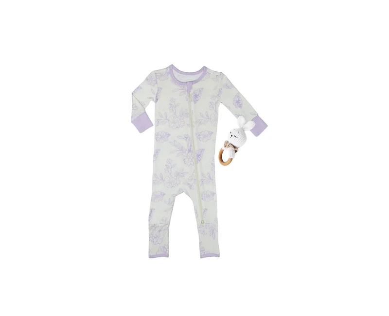 Baby Grey by Everly Girls Convertible Romper Fitted Long Sleeve Pajama