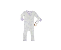 Baby Grey by Everly Girls Convertible Romper Fitted Long Sleeve Pajama