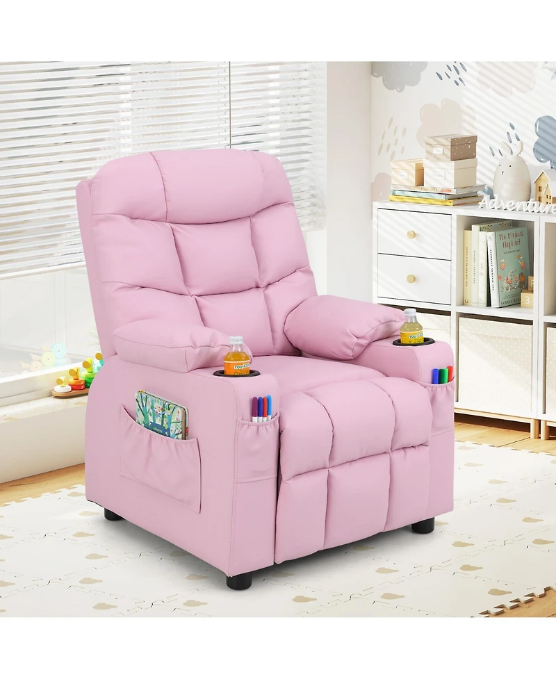 Kids Recliner Chair with Cup Holders