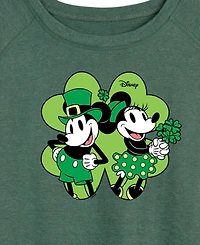Hybrid Apparel Plus Disney St. Patrick's Day Mickey Minnie Shamrock French Terry Graphic Crewneck T-Shirt