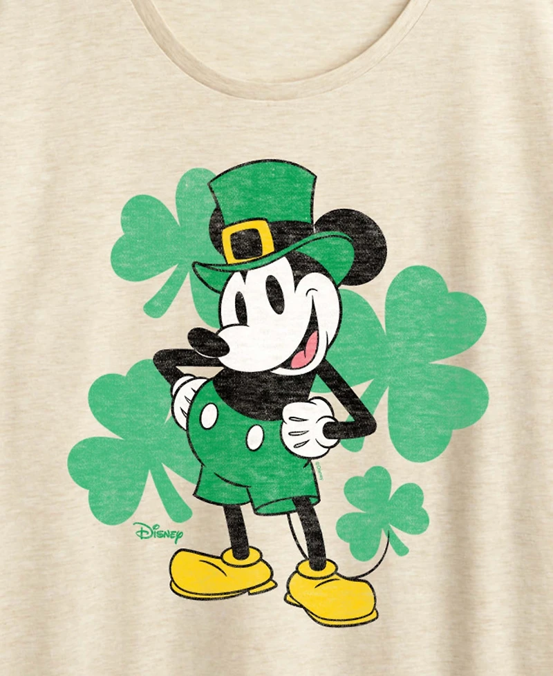 Hybrid Apparel Plus Disney St. Patrick's Day Leprechaun Mickey Graphic Crewneck T-Shirt