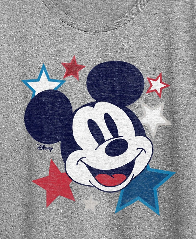 Hybrid Apparel Plus Disney Mickey Stars Usa Graphic Crewneck T-Shirt