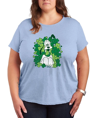 Hybrid Apparel Plus Disney St. Patrick's Day Pluto Shamrocks Short-Sleeve Graphic T-Shirt