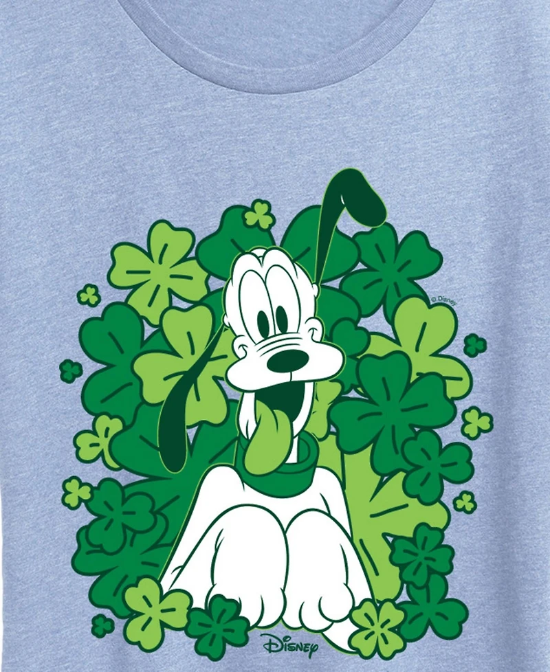 Hybrid Apparel Plus Disney St. Patrick's Day Pluto Shamrocks Short-Sleeve Graphic T-Shirt