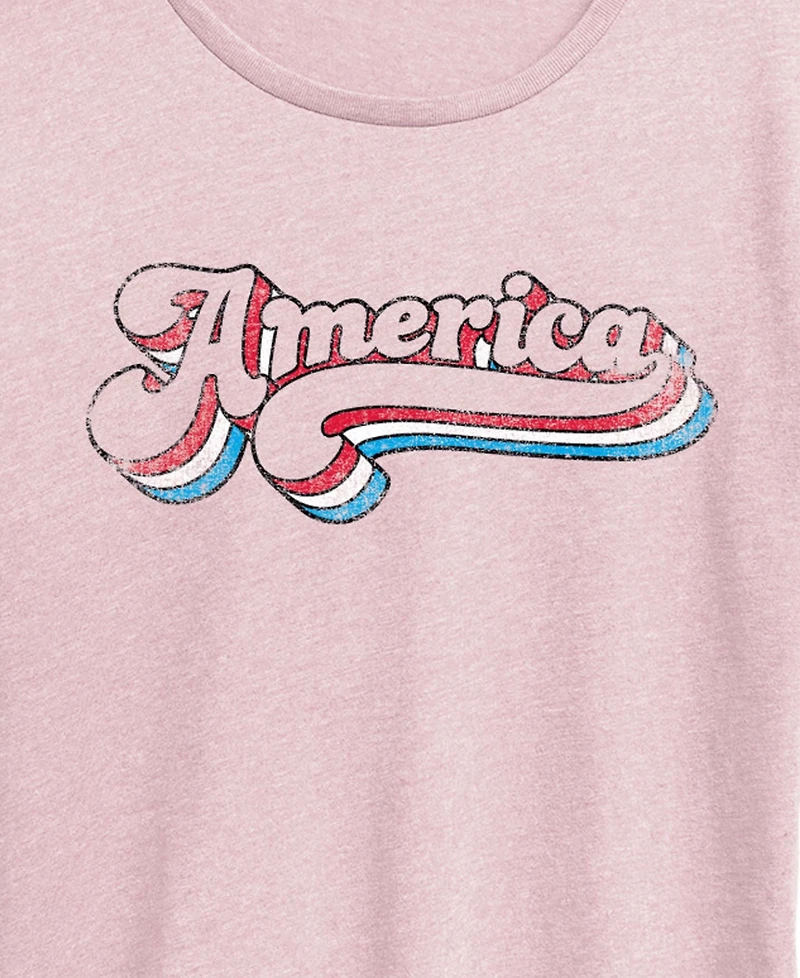 Hybrid Apparel Plus Instant Message America Retro Graphic Crewneck T-Shirt