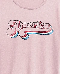Hybrid Apparel Plus Instant Message America Retro Graphic Crewneck T-Shirt