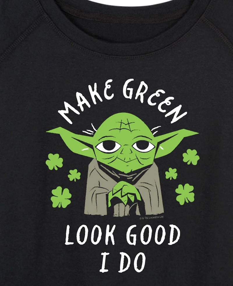 Hybrid Apparel Plus Make Green Look Good Yoda Graphic Sweatshirt