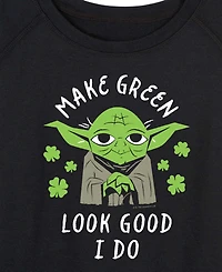 Hybrid Apparel Plus Make Green Look Good Yoda Graphic Sweatshirt
