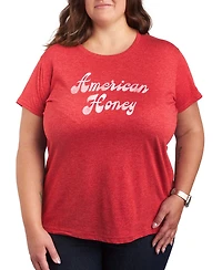 Hybrid Apparel Plus Instant Message American Honey Graphic Crewneck T-Shirt
