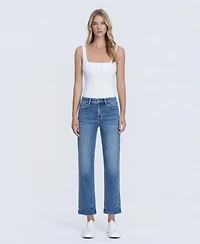 Flying Monkey Women's High Rise Crop Straight Jeans