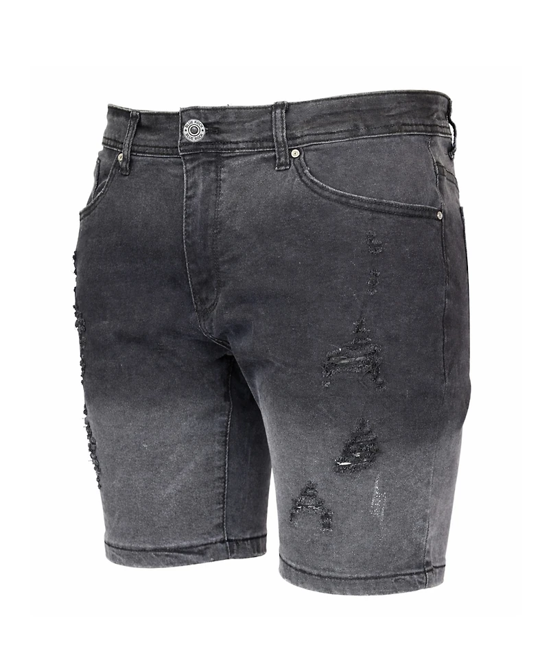 Blu Rock Men's Modern Slim-Fit Stretch Denim Shorts