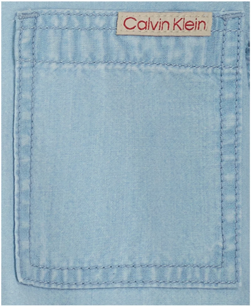 Calvin Klein Boys' 8-16 Chambray Long-Sleeve Woven Shirt