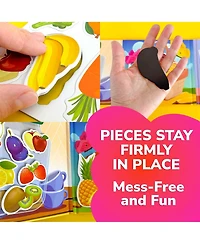 Quokka Travel Magnetic Puzzles for Toddlers 1-3 – 20+Pcs Fruits Game with Extra-Long Play Book