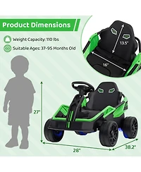 Slickblue 12V Kids Electric Utv Ride-On Car with Music and Remote