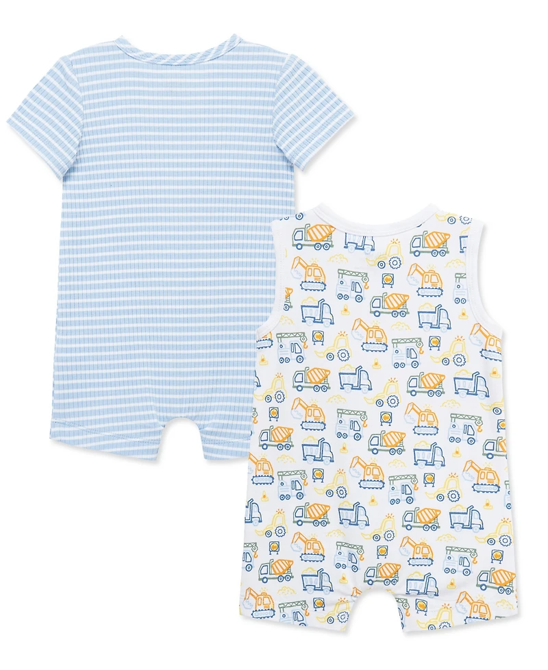 Little Me Baby Boys' Crewneck Romper, 2-Piece Set