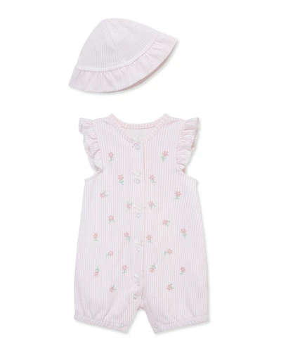 Little Me Baby Girls' Picnic Romper & Hat, 2-Piece Set
