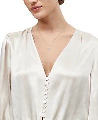 Macy's Created Opal (7/12 ct. t.w.) & Created White Sapphire (1/4 ct. t.w.) Pendant Necklace in 14k Yellow Gold-Plated Sterling Silver