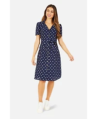 Yumi Women's Retro Shirt Polka Dot Dress
