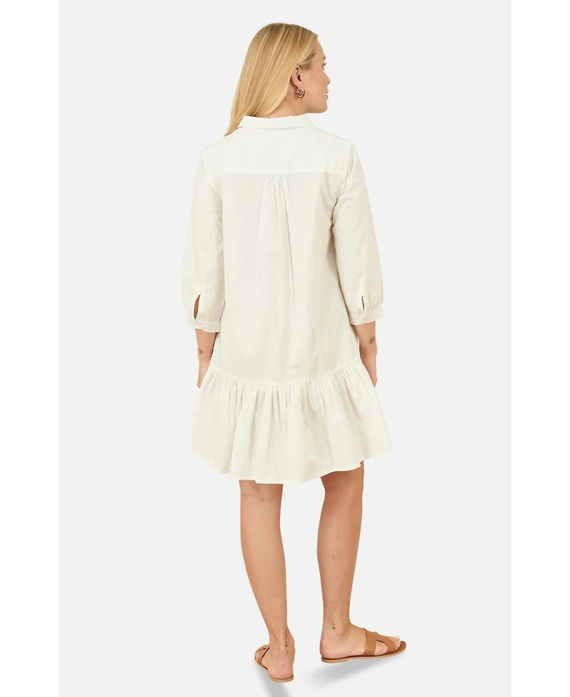 Yumi Women's Cotton Flower Tunic Dress