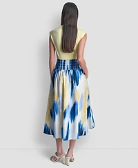 Dkny Women's Abstract Geometric Print Midi Skirt