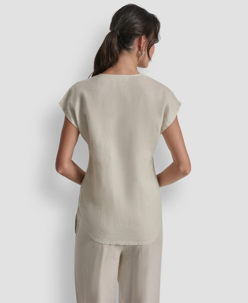 Dkny Women's V-Neck Short-Sleeve Shirt