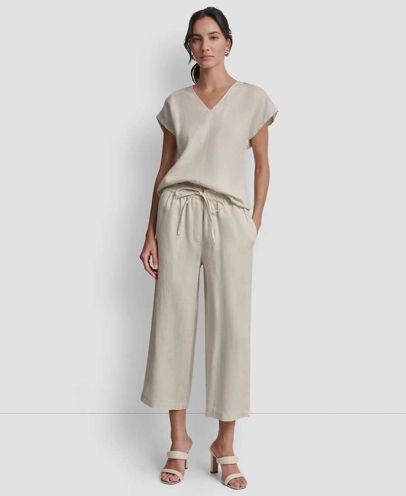 Dkny Women's V-Neck Short-Sleeve Shirt