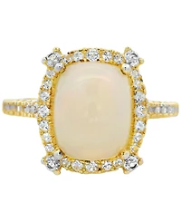 Macy's Opal (2 ct. t.w.) & White Topaz (0.20 ct. t.w.) Ring in 14k Yellow Gold-Plated Sterling Silver