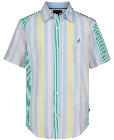 Nautica Boys' 8-20 Resort Stripe Short-Sleeve Woven Shirt
