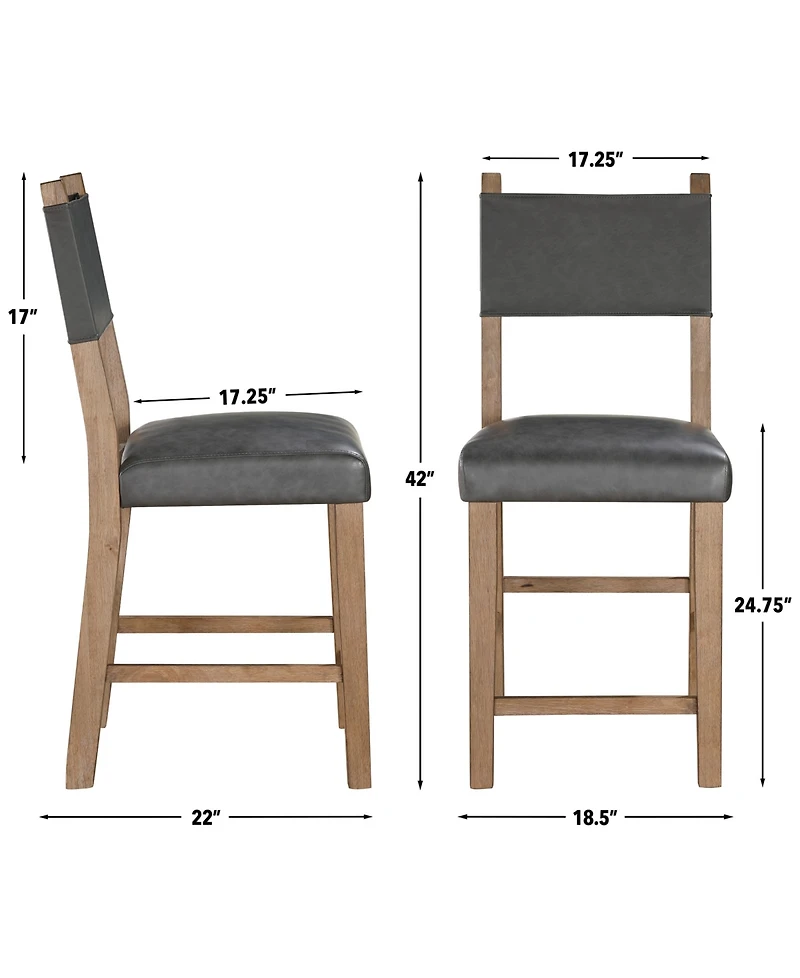 Macai 42" Wood Upholstered Counter Height Chair