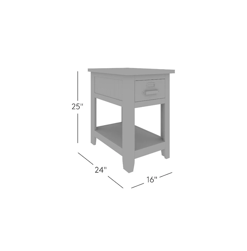 Cannon Valley Distressed Industrial One Drawer Chairside Table