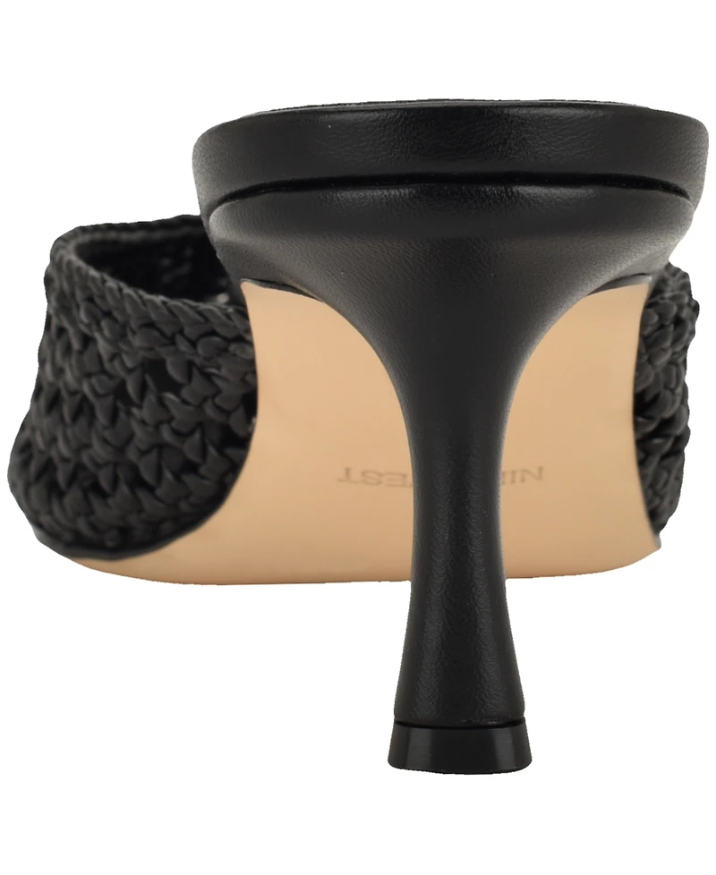 Nine West Women's Camenlaw Woven Kitten Heel Mules Pumps