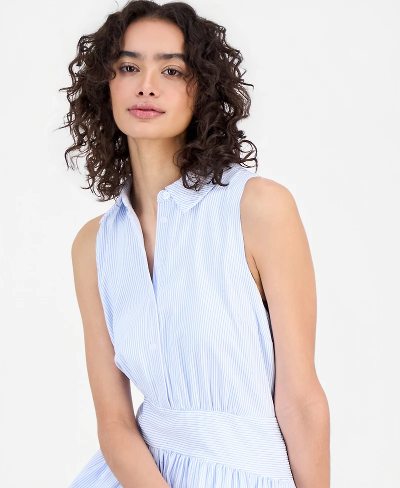 Sam Edelman Women's Striped Sleeveless Shirt Dress
