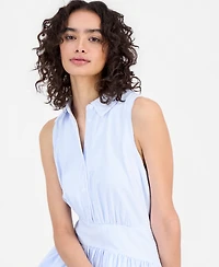 Sam Edelman Women's Striped Sleeveless Shirt Dress