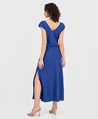 Sam Edelman Women's Cowl-Neck Waist-Pleat Side-Slit Dress