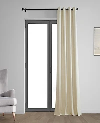 Half Price Drapes Natural Light Beige Grommet Thermal Cross Linen Weave Blackout Curtain