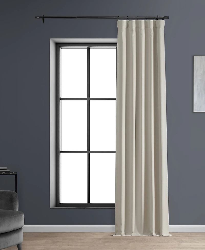 Half Price Drapes Caravan Beige Faux Linen Hotel Blackout Curtain
