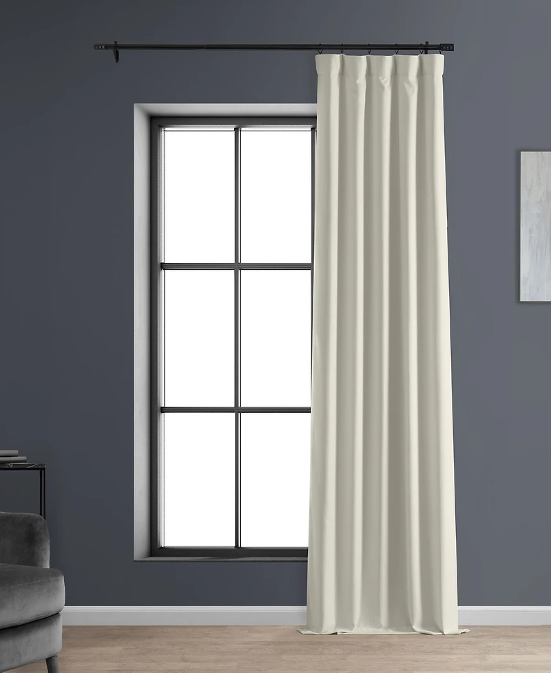 Half Price Drapes Off White Faux Linen Hotel Blackout Curtain
