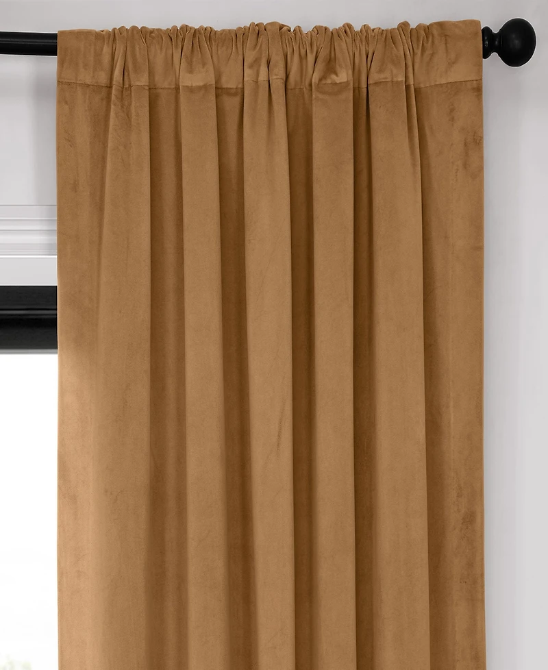 Half Price Drapes Amber Gold Signature Velvet Blackout Curtain