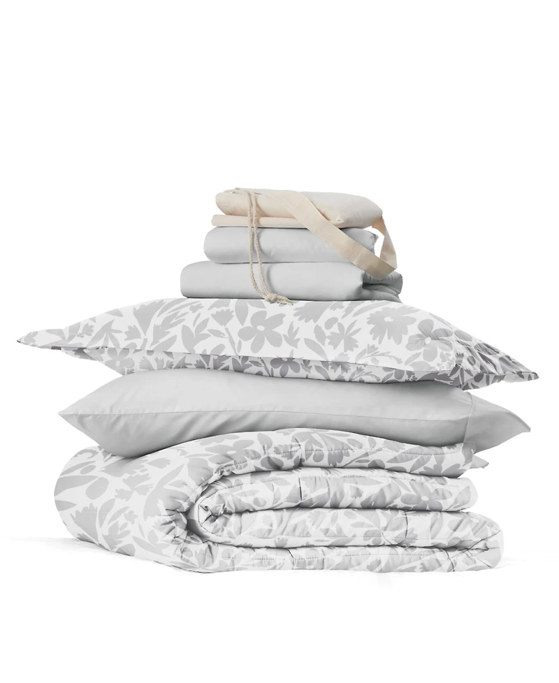 ienjoy Home Patterned Dorm 8-Piece Comforter Set, Twin Xl