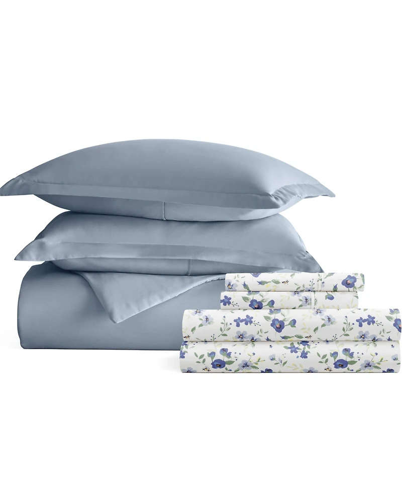 ienjoy Home Bedding Bundle 8-Piece Comforter with Duvet Cover Set