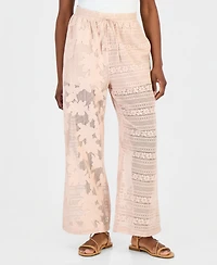And Now This Women's Lace Drawstring-Waist Wide-Leg Pants, Macy's Exclusive