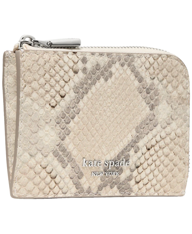 kate spade new york Snake Embossed Zip Card Case