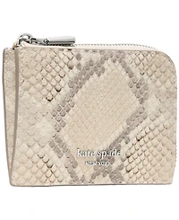 kate spade new york Snake Embossed Zip Card Case
