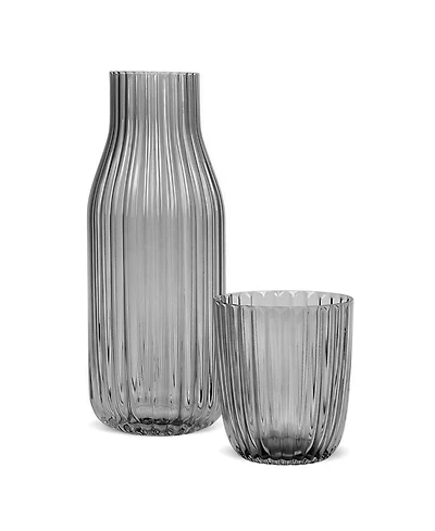 Jay Imports Ribbed Glass Carafe Set