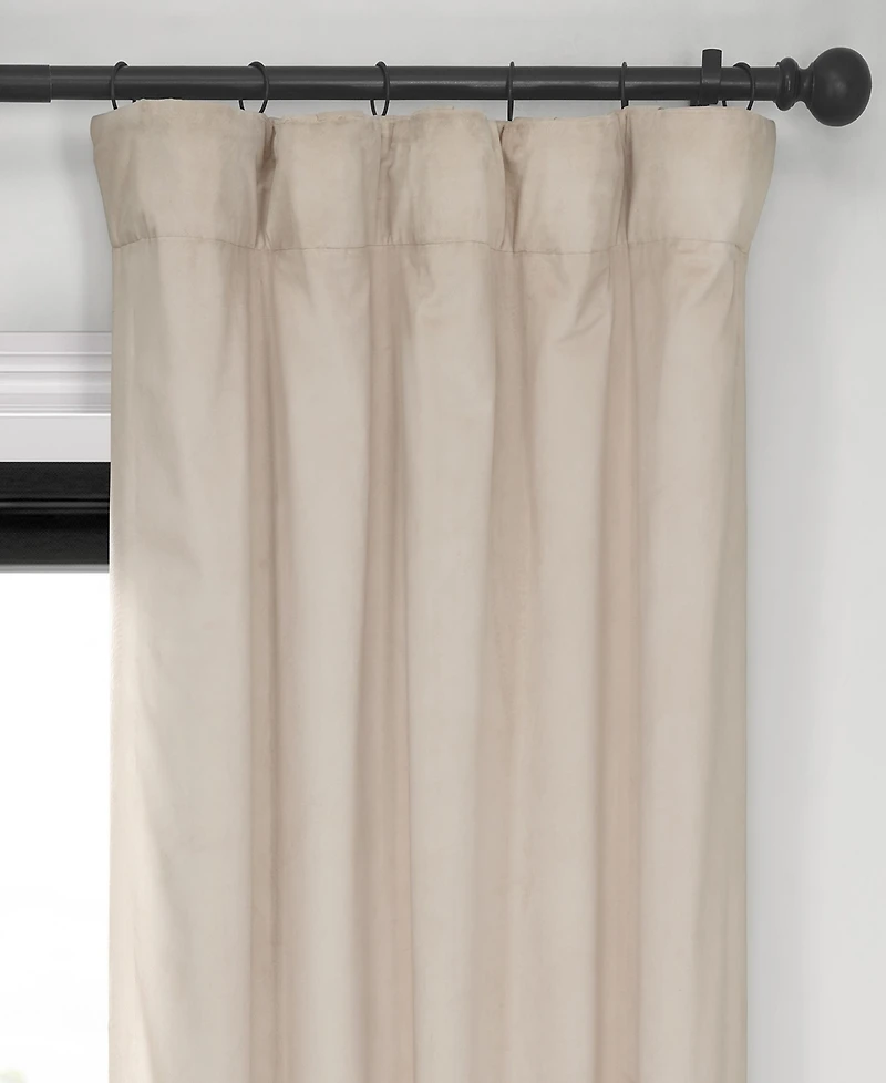 Half Price Drapes Alabaster Beige Signature Velvet Blackout Curtain