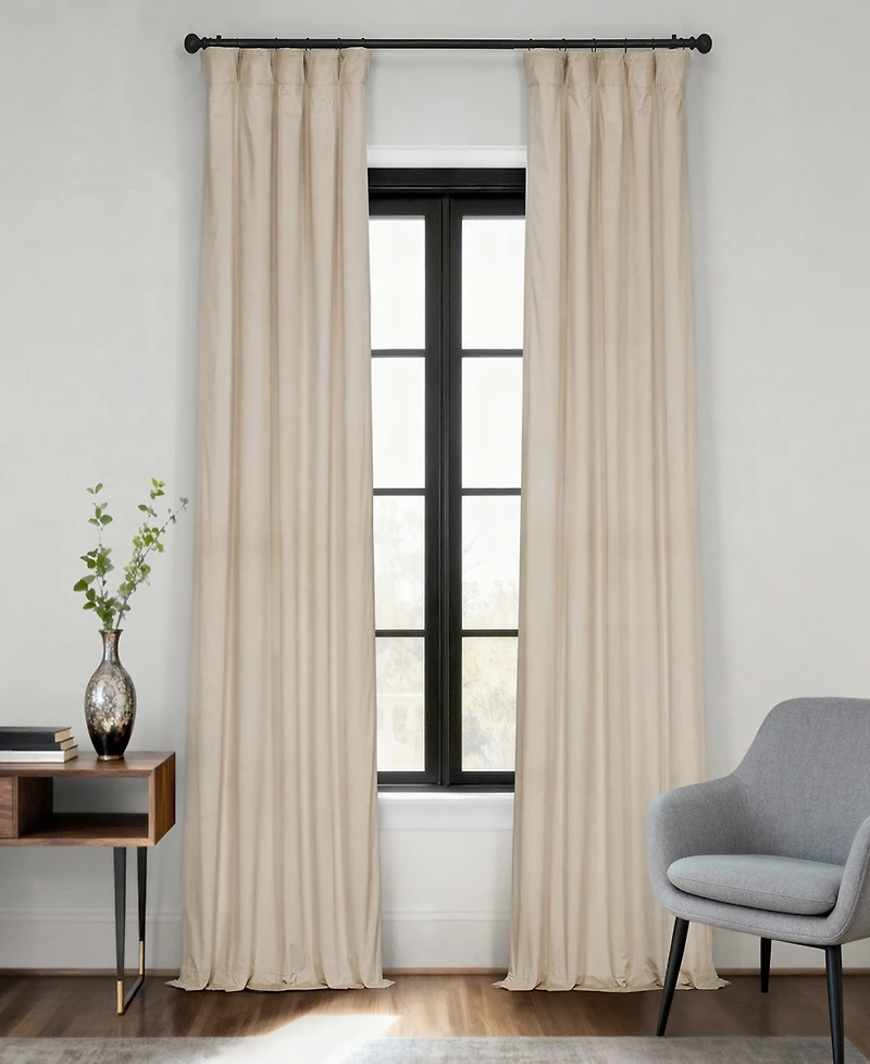 Half Price Drapes Neutral Ground Signature Velvet Blackout Curtain