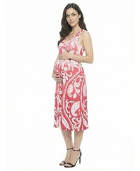 24seven Comfort Apparel Women's and Plus Maternity V-Neck Sleeveless Dress