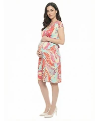 24seven Comfort Apparel Women's and Plus Maternity V-Neck Pocket Dress