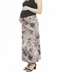24seven Comfort Apparel Women's and Plus Maternity A-Line Maxi Skirt