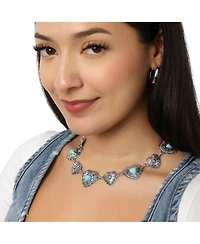 Jessica Simpson Concho Statement Necklace, Antique Silvera‘Tone